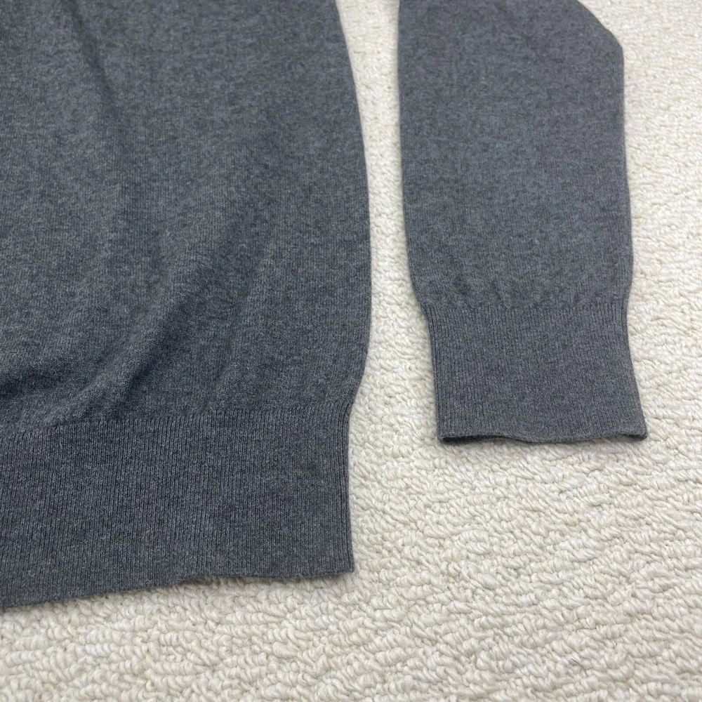 Banana Republic Men's Sweater L Gray‎ 1/4 Zip Cashmere Cotton Classic